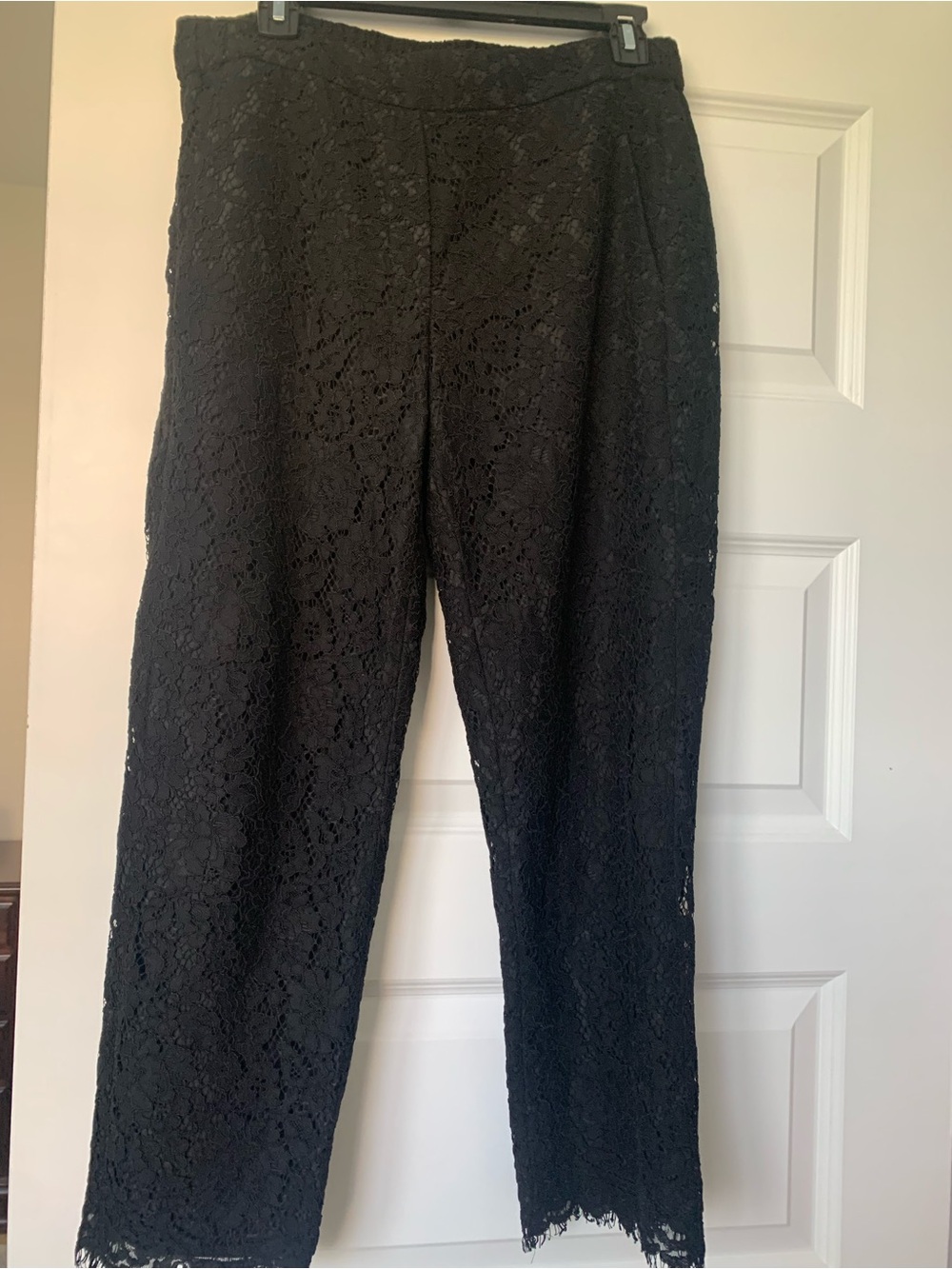 J. Crew Black Lace Straight-Leg Pants